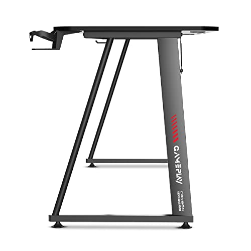 Mc Haus Gameplay Pro Carbon Red Escritorio Gaming, Rojo, 140x60x75,5cm