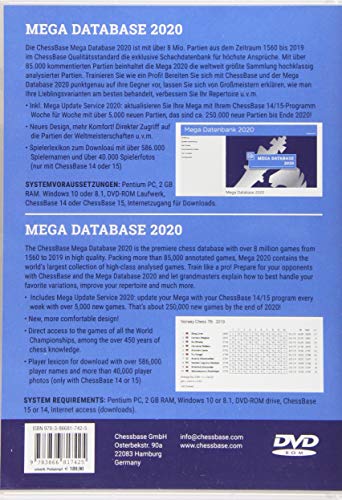 Mega Database 2020: 8 Mio. Schachpartien, 85.000 kommentiert
