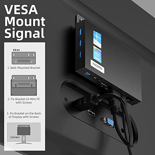 Mele Fanless Mini PC Quieter2 Intel Celeron J4125 8GB DDR4 128GB eMMC Mini Ordenador con Windows 10 Pro, Micro Desktop PC Supports 4K Dual-Screen Output, Dual WiFi, Gigabit Ethernet, BT4.2