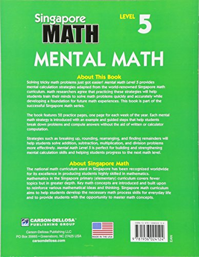 Mental Math, Grade 6: Strategies and Process Skills to Develop Mental Calculation (Singapore Math)