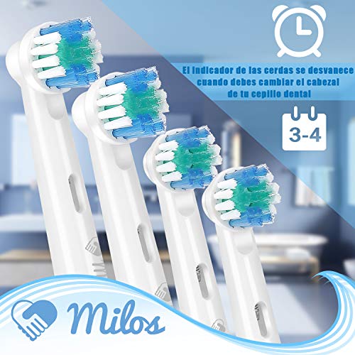 ﻿﻿Milos Recambios Cepillos Oral B - Cabezales de Repuesto para Cepillo de Dientes Eléctrico, Pack de 8 - Limpieza Profunda de los Dientes de los Niños