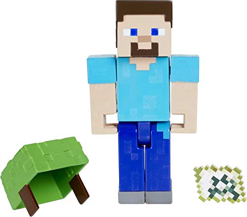 Minecraft Steve con accesorios Figura articulada de juguete, regalo para niños +6 años (Mattel GTP21)
