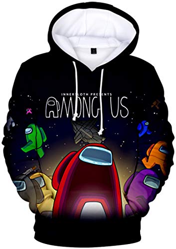 MINIDORA Among Us niños Sudadera con Capucha 3D Imprimió Hoodies Casual Manga Larga Pullover Juego Sweatshirt (Estilo 7, M)