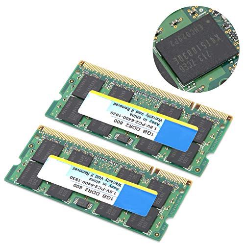 Módulo de Memoria RAM, módulo de Memoria 2pcs DDR2 1GB, 800Mhz PC2-6400 RAM Memory Sticks para computadora portátil, Totalmente Compatible con para Intel/para AMD