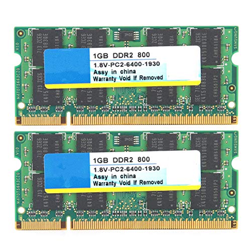 Módulo de Memoria RAM, módulo de Memoria 2pcs DDR2 1GB, 800Mhz PC2-6400 RAM Memory Sticks para computadora portátil, Totalmente Compatible con para Intel/para AMD