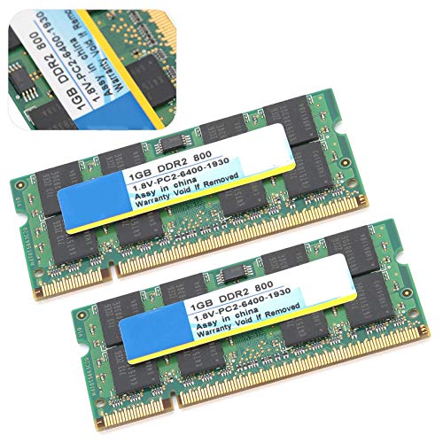 Módulo de Memoria RAM, módulo de Memoria 2pcs DDR2 1GB, 800Mhz PC2-6400 RAM Memory Sticks para computadora portátil, Totalmente Compatible con para Intel/para AMD