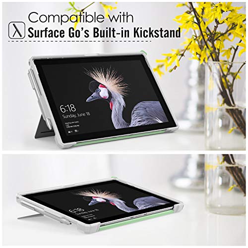 MoKo Funda Compatible con Microsoft Surface Pro 7 Plus/7/6/5/4/Pro 2017/Pro LTE, Protección Resistente Funda con Soporte de Pluma para Surface Pro 2017/Pro 6/5/4/LTE Tableta, Verde+Gris