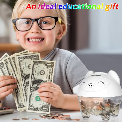 MOMMED Hucha Electronica, huchas Infantiles con Pantalla LCD, Hucha de Monedas de Euro de conteo automático, ahucha Contador Euros, limentada por 2 Pilas AA (no Incluidas)