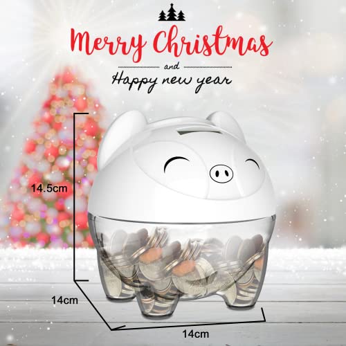 MOMMED Hucha Electronica, huchas Infantiles con Pantalla LCD, Hucha de Monedas de Euro de conteo automático, ahucha Contador Euros, limentada por 2 Pilas AA (no Incluidas)