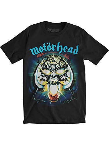 Motorhead Overkill Camiseta, Negro (Schwarz-Schwarz), Medium para Hombre