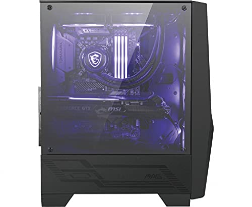 MSI MAG FORGE 101M Mid-Tower - Caja de PC Gaming (3 x 120 mm RGB + 1 x 120 mm RGB Ventiladores Incluidos, Panel Cristal Templado, ATX, mATX, Mini-ITX), negro