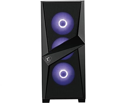 MSI MAG FORGE 101M Mid-Tower - Caja de PC Gaming (3 x 120 mm RGB + 1 x 120 mm RGB Ventiladores Incluidos, Panel Cristal Templado, ATX, mATX, Mini-ITX), negro