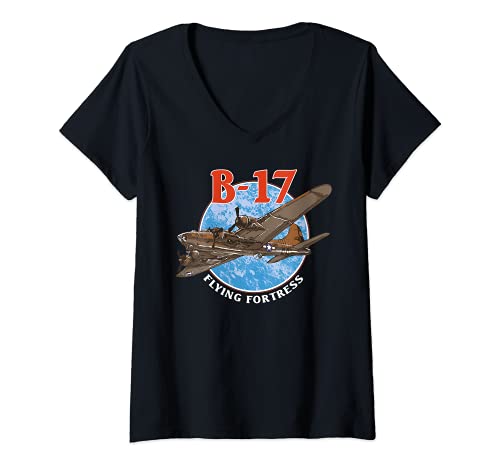Mujer B-17 Flying Fortress World War 2 Camiseta Cuello V