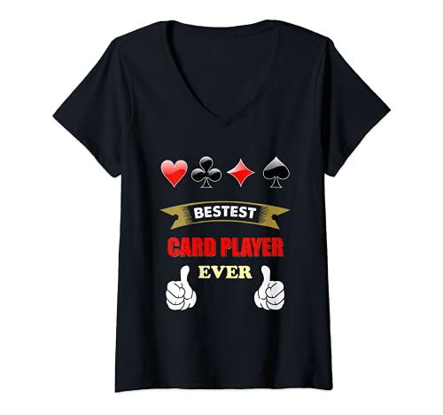 Mujer Card Player gift, game Bestest Awesome Gamer Camiseta Cuello V