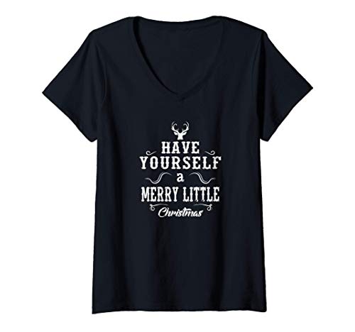 Mujer Have Merry Little Christmas Regalo Navidad para Mujer Hombre Camiseta Cuello V