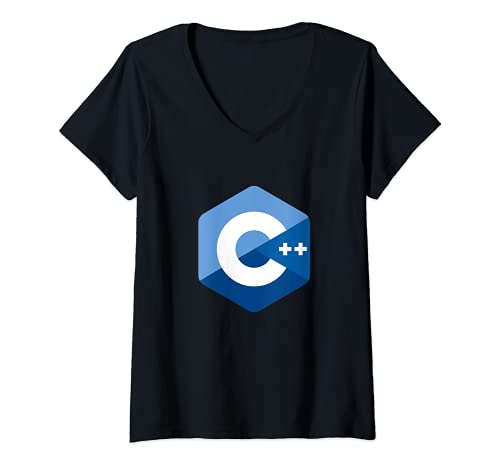 Mujer Logotipo de los programadores C ++ - C Plus Plus Software Engineer Coder Camiseta Cuello V