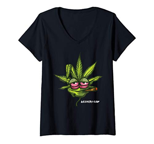 Mujer Regalo de marihuana para hombre y mujer Camiseta Cuello V