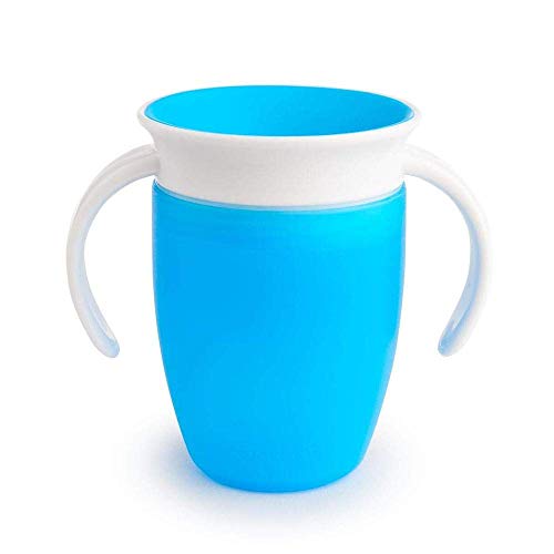 Munchkin Miracle 360° Vaso de Entrenamiento con Asas, Azul (Blue), 207 ml