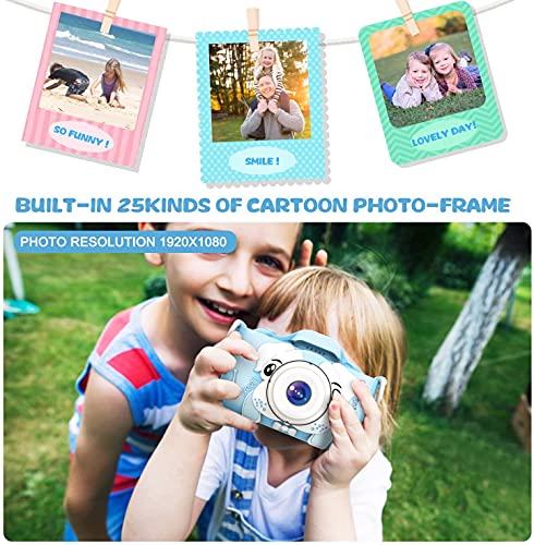 Muonve Kids Camera Kids Gift, Kids Digital Camera Childrens Camera, Kids Mini Camcorder Video Camera with 16GB SD Card