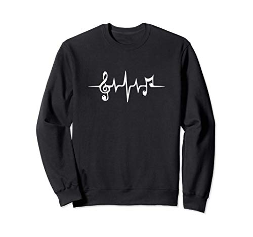 Música, frecuencia, onda sonido, pulso, clave de sol, notas Sudadera