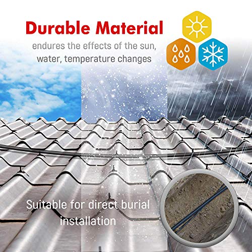 MutecPower 15m Cat 7 Impermeables para Exteriores - RJ45 Cable de Red ethernet Latiguillo para soterramiento Directo - SSTP - 600 MHz - Negro 15 Metros con Bridas y Clips