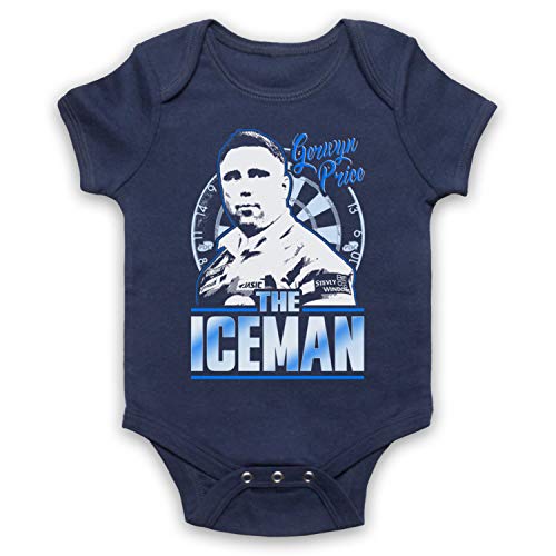 My Icon Art & Clothing Gerwyn Price The Iceman Darts Tribute Welsh Player - Pelele para bebé Azul ultramarino. 3-6 Meses