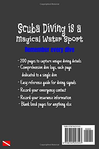 MY SCUBA DIVING LOG BOOK | Record every memory: Best Book to Record Dives! 200 pages! Black Cover, Men or Women, 6”x9”, One full page for each dive ... SCUBA DIVING JOURNALS | Record Every Memory)