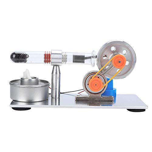 Nannday 【?????? ?????】 Motor Stirling, Cilindro único Modelo Sterling Motor Steam Power Physics Science Lab Herramienta de enseñanza con luz LED, Regalo para niños Adultos Craft Orname