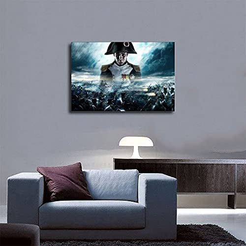 Napoleon Total War Game Cover Posters - Póster de lona para pared, decoración de pared, para sala de estar, dormitorio, decoración de marco, estilo de marco de 120 x 30 pulgadas (50 x 75 cm)