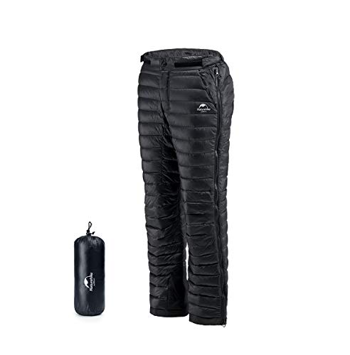 Naturehike Pantalones Gruesos de Invierno Pantalones de esquí de Nieve Calor térmico Pantalones de plumón Calientes a Prueba de Viento al Aire Libre (Negro XL)
