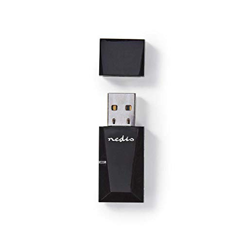 NEDIS Red Dongle Adaptador de Red Inalámbrico | N300 | 2,4 GHz | Negro Negro