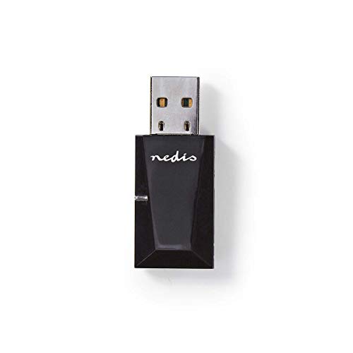 NEDIS Red Dongle Adaptador de Red Inalámbrico | N300 | 2,4 GHz | Negro Negro