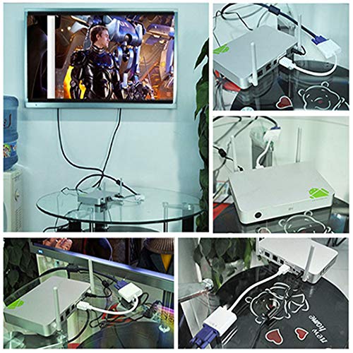 NIAGUOJI - Adaptador HDMI a VGA, 1080P, HDTV, macho a hembra, convertidor de audio para PC, monitor, proyector, HDTV, Xbox, color negro, 1 unidad