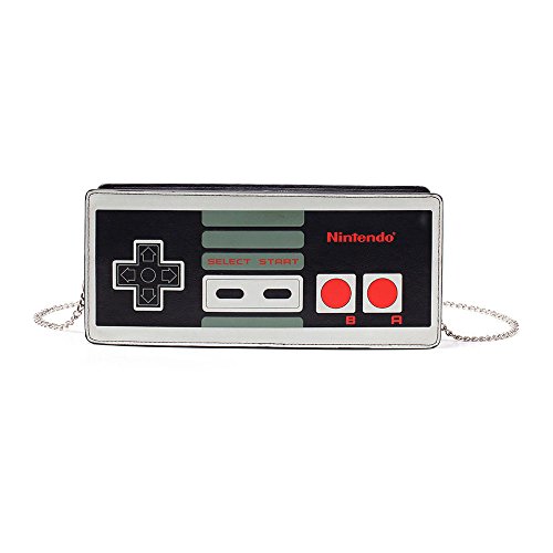 Nintendo NES Controller (Lb902006Ntn) - Monedero con Cadena, Multicolor (24 cm), Color Negro