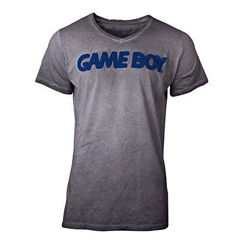 Nintendo T-Shirt Acid Washed Gameboy Men's T-Shirt Grey-XL