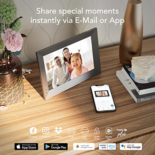 Nixplay Marco Digital Inteligente 10.1 Pulgadas, comparta Videoclips y Fotos al Instante a través de un e-Mail o la aplicación