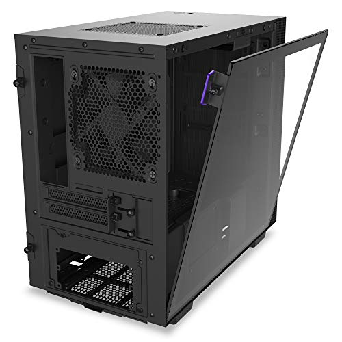 NZXT H210 - Caja PC Gaming Mini-ITX - Panel frontal E/S Puerto USB de Tipo C - Panel Lateral de Cristal Templado - Preparado para Refrigeración Líquida - Soporte para Radiador - Negro