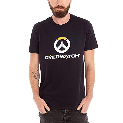 Overwatch Camiseta con logotipo de algodón negro. Negro XL