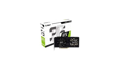 Palit Tarjeta gráfica GeForce RTX 3060 Dual 12GB GDDR6, 3584 Core, 1320 MHz GPU, 1777 MHz Boost, Arquitectura Ampere, 3 x DisplayPort, HDMI, Ventiladores Dobles con tecnología de 0 dB