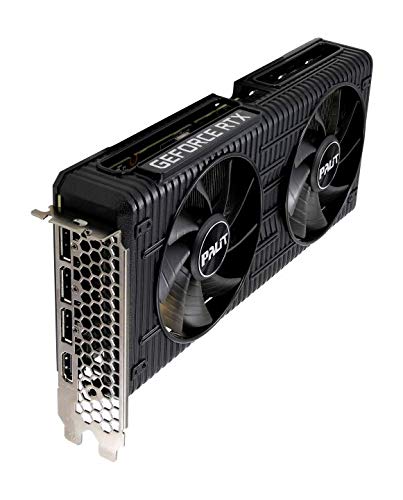 Palit Tarjeta gráfica GeForce RTX 3060 Dual 12GB GDDR6, 3584 Core, 1320 MHz GPU, 1777 MHz Boost, Arquitectura Ampere, 3 x DisplayPort, HDMI, Ventiladores Dobles con tecnología de 0 dB