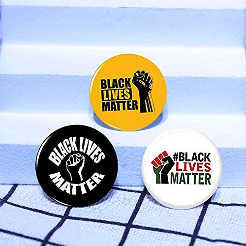 Panic Buttons Black LIVES MATTER 8 NUEVO 1 pulgada (25 mm), juego de 8 pines de botón de pin back de 2,54 cm BLM