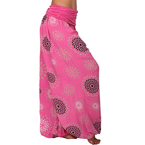 Pantalones de verano ligeros con círculo para la playa, harem Aladin flor Ali Baba Pluder 190 Rosa 2 36/40 ES
