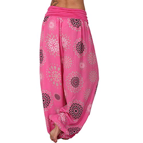 Pantalones de verano ligeros con círculo para la playa, harem Aladin flor Ali Baba Pluder 190 Rosa 2 36/40 ES