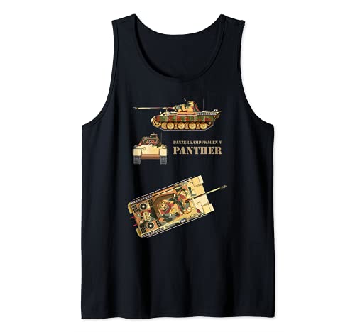 Panzer V Panther Tank WW2 German Panzerkampfwagen 5 Diagram Camiseta sin Mangas