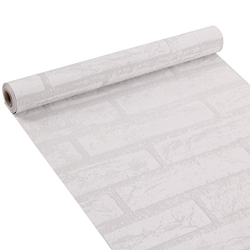 Papel Pintado Papel Pared Autoadhesivo Ladrillo Empapelado Pegatina Mural Paneles Decorativos Wallpaper Extraíble Impermeable Decoración para Hogar Cocina Salón Moderna TV Decor