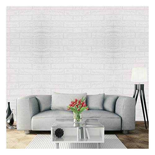 Papel Pintado Papel Pared Autoadhesivo Ladrillo Empapelado Pegatina Mural Paneles Decorativos Wallpaper Extraíble Impermeable Decoración para Hogar Cocina Salón Moderna TV Decor