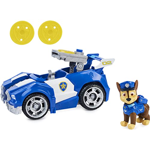 PAW PATROL, vehículo de Juguete transformable Deluxe de Chase de la película con Figura de acción Coleccionable, Juguetes para niños a Partir de 3 años