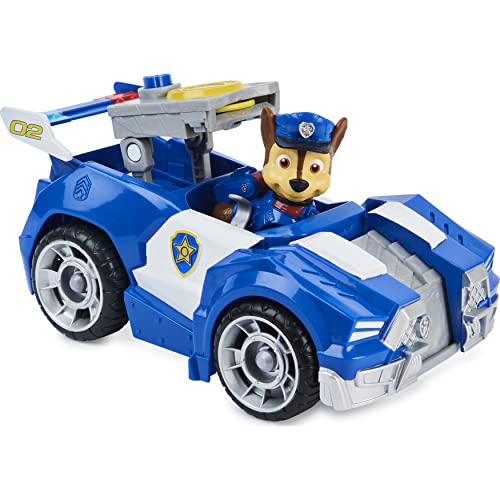 PAW PATROL, vehículo de Juguete transformable Deluxe de Chase de la película con Figura de acción Coleccionable, Juguetes para niños a Partir de 3 años