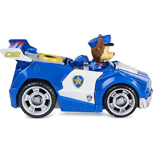 PAW PATROL, vehículo de Juguete transformable Deluxe de Chase de la película con Figura de acción Coleccionable, Juguetes para niños a Partir de 3 años