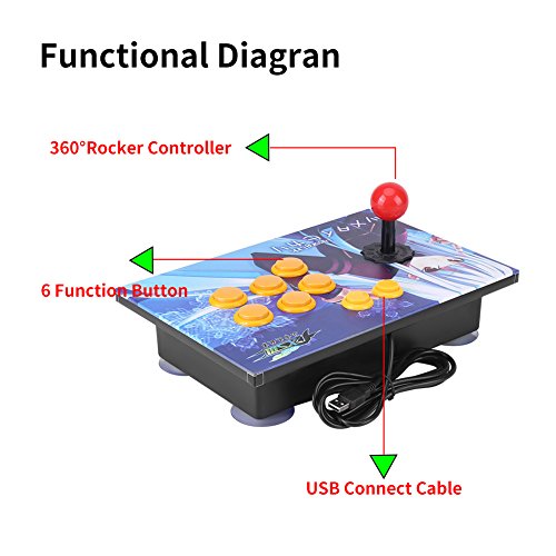 PC Arcade Game Stick Botones Controlador USB Fighting Joystick Juego Ocho direcciones para Arcade Stick Juegos de PC